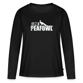 Love Peafowl Bird Plumage Zoo - T-shirt manches longues Premium bio Femme - noir - Devant - Julia (174cm)