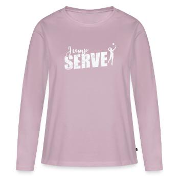 Jump Serve Volleyball - Frauen Premium Bio Langarmshirt - Altrosa - Vorne - Julia (174cm)