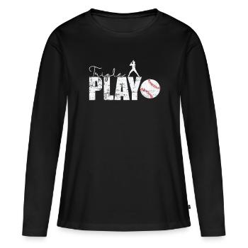 Triple Play Baseball - Women's Premium Organic Long Sleeve Shirt - black - Front - Julia (174cm)