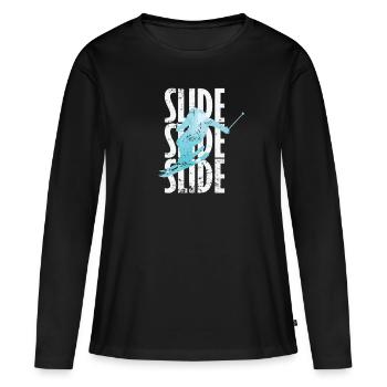 Ski de glisse - T-shirt manches longues Premium bio Femme - noir - Devant - Julia (174cm)