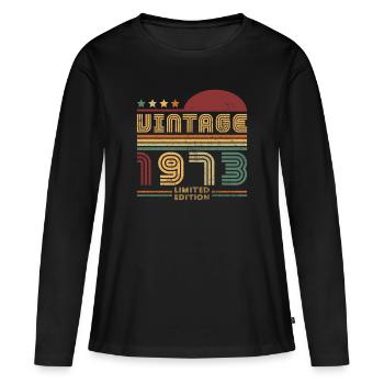1973 Vintage Original Retro Geburtstagsgeschenk - Frauen Premium Bio Langarmshirt - Schwarz - Vorne - Julia (174cm)