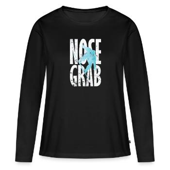Nose Grab Snowboard - Frauen Premium Bio Langarmshirt - Schwarz - Vorne - Julia (174cm)