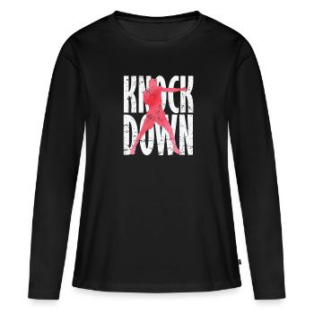 Boxe Knock Down - T-shirt manches longues Premium bio Femme - noir - Devant - Julia (174cm)