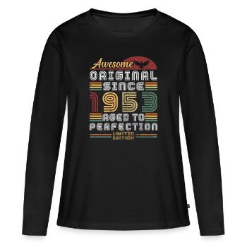 1953 Vintage Original Retro Geburtstagsgeschenk - Frauen Premium Bio Langarmshirt - Schwarz - Vorne - Julia (174cm)
