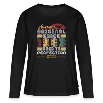 1983 Vintage Original Retro Geburtstagsgeschenk - Frauen Premium Bio Langarmshirt - Schwarz - Vorne - Julia (174cm)
