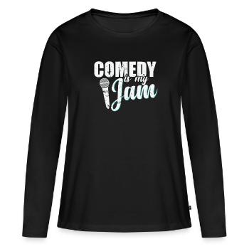 La comédie est mon Jam Humor Witz - T-shirt manches longues Premium bio Femme - noir - Devant - Julia (174cm)