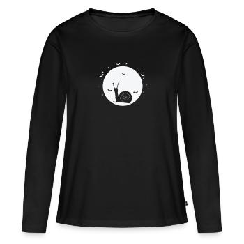 Snail in Moonlight Snail Shell Animal - Women's Premium Organic Long Sleeve Shirt - black - Front - Julia (174cm)