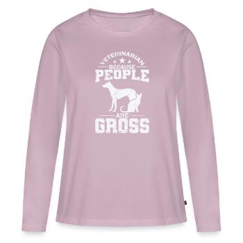 Vétérinaire parce que les gens sont dégoûtants - T-shirt manches longues Premium bio Femme - rose poudré - Devant - Julia (174cm)