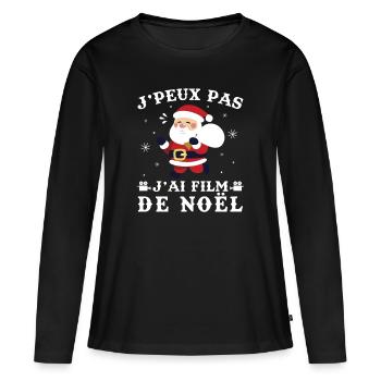 J'peux pas j'ai film de Noël - T-shirt manches longues Premium bio Femme - noir - Devant - Julia (174cm)