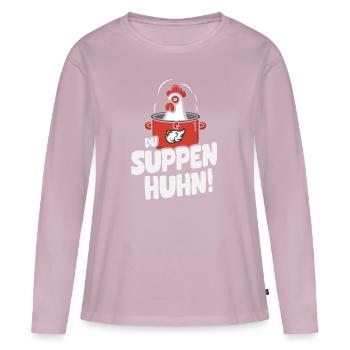 Suppen Huhn Suppenhuhn Gockel Eintopf Geschenk - Frauen Premium Bio Langarmshirt - Altrosa - Vorne - Julia (174cm)