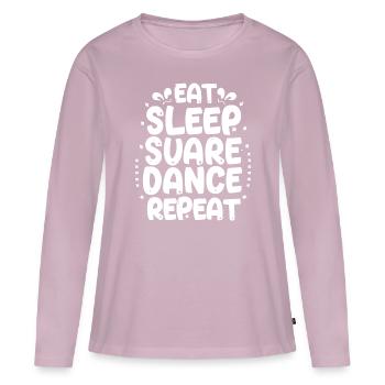 Eat Sleep Square Dance Repeaat - Frauen Premium Bio Langarmshirt - Altrosa - Vorne - Julia (174cm)