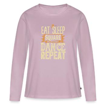 Eat Sleep Square Dance Repeat - Frauen Premium Bio Langarmshirt - Altrosa - Vorne - Julia (174cm)