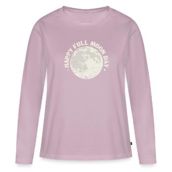 Happy Full Moon Day Nacht Himmel - Frauen Premium Bio Langarmshirt - Altrosa - Vorne - Julia (174cm)