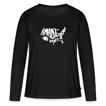 Road Trip Reise Route Abenteuer - Frauen Premium Bio Langarmshirt - Schwarz - Vorne - Julia (174cm)
