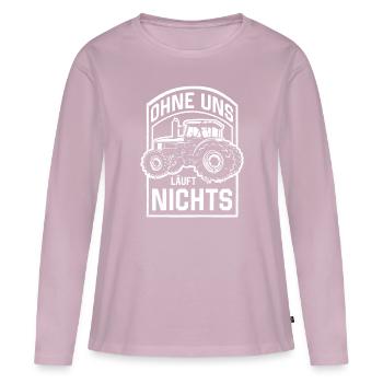 Ohne uns läuft nichts Protest Großdemo Demo Streik - Frauen Premium Bio Langarmshirt - Altrosa - Vorne - Julia (174cm)