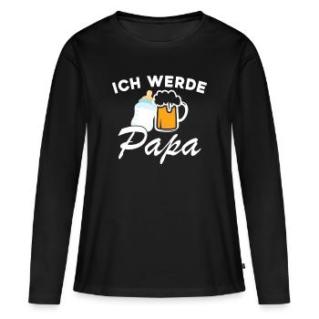 Ich werde Papa werdender Papa Vater - Frauen Premium Bio Langarmshirt - Schwarz - Vorne - Julia (174cm)