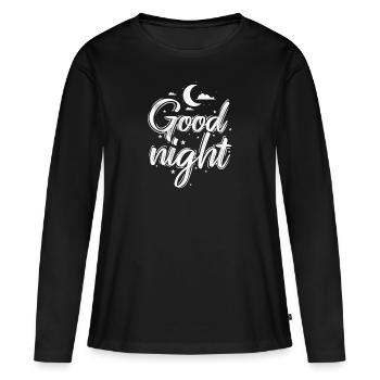 Bonne nuit - T-shirt manches longues Premium bio Femme - noir - Devant - Julia (174cm)