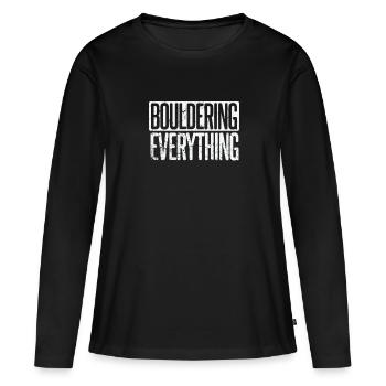 Bouldering everything - Frauen Premium Bio Langarmshirt - Schwarz - Vorne - Julia (174cm)