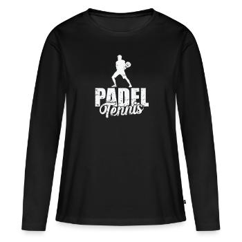 Padel Tennis Teamplay - Frauen Premium Bio Langarmshirt - Schwarz - Vorne - Julia (174cm)