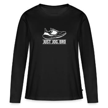 Juste du jogging, du jogging - T-shirt manches longues Premium bio Femme - noir - Devant - Julia (174cm)