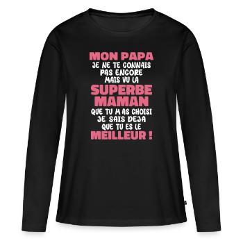 Pregnancy Announcement Gift Future Dad Future Mom - Women's Premium Organic Long Sleeve Shirt - black - Front - Julia (174cm)