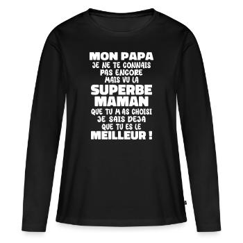 Pregnancy Announcement Gift Future Dad Future Mom - Women's Premium Organic Long Sleeve Shirt - black - Front - Julia (174cm)