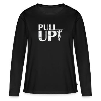 Pull Up Calisthenics Fitness - Women's Premium Organic Long Sleeve Shirt - black - Front - Julia (174cm)