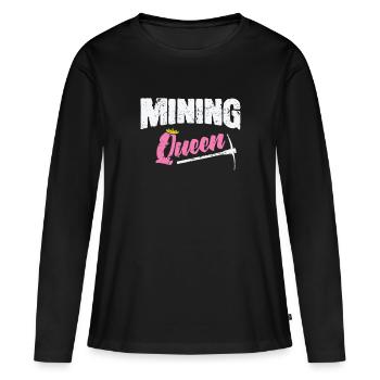 Reine de l’exploitation minière - T-shirt manches longues Premium bio Femme - noir - Devant - Julia (174cm)