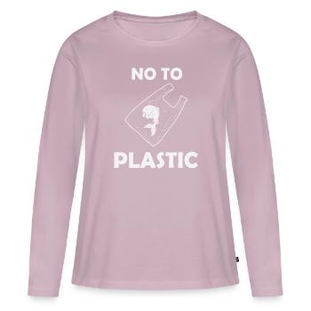 No to Plastic - Frauen Premium Bio Langarmshirt - Altrosa - Vorne - Julia (174cm)