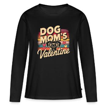 Dog Mom's Valentine | Geschenk für Hunde Mamas - Frauen Premium Bio Langarmshirt - Schwarz - Vorne - Julia (174cm)