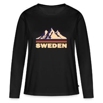schweden - Frauen Premium Bio Langarmshirt - Schwarz - Vorne - Julia (174cm)