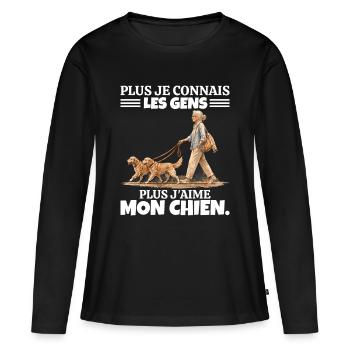 L'Amour de mon Papa : Hommage et Souvenir - T-shirt manches longues Premium bio Femme - noir - Devant - Julia (174cm)
