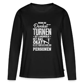 Gymnastics Turnen - Frauen Premium Bio Langarmshirt - Schwarz - Vorne - Julia (174cm)