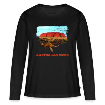 australie 1 - T-shirt manches longues Premium bio Femme - noir - Devant - Julia (174cm)