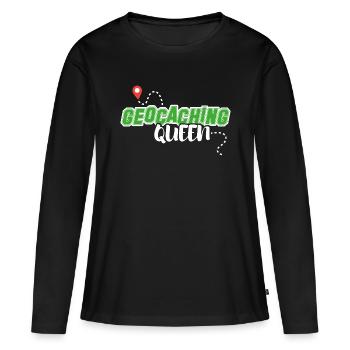 geocache geocacher scavenger hunt geocaching-queen - Women's Premium Organic Long Sleeve Shirt - black - Front - Julia (174cm)