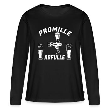 Promille Abfülle Bier Kneipen Club - Frauen Premium Bio Langarmshirt - Schwarz - Vorne - Julia (174cm)
