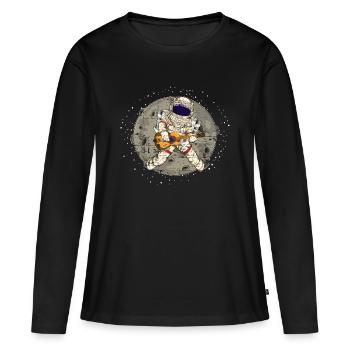 Espace - T-shirt manches longues Premium bio Femme - noir - Devant - Julia (174cm)
