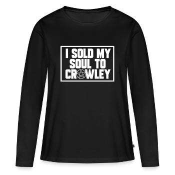 VENDU MON ÂME, CADEAU - T-shirt manches longues Premium bio Femme - noir - Devant - Julia (174cm)