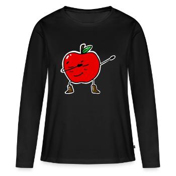 Tamponner Apple - T-shirt manches longues Premium bio Femme - noir - Devant - Julia (174cm)