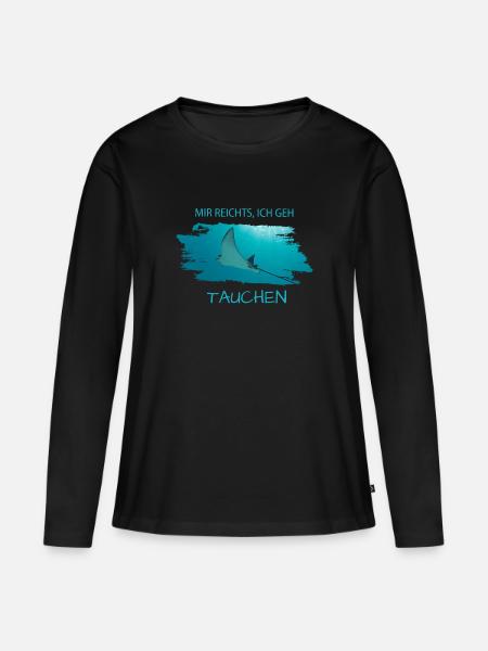 Mir reichts...ich geh tauchen! - Frauen Premium Bio Langarmshirt - Schwarz