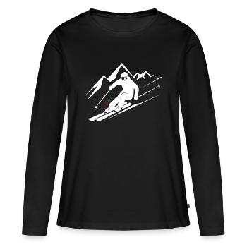 Skieurs Ski Hiver Vacances d’hiver Sports d’hiver - T-shirt manches longues Premium bio Femme - noir - Devant - Julia (174cm)