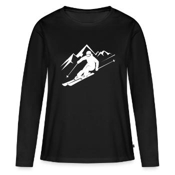 Skieurs Ski Hiver Vacances d’hiver Sports d’hiver - T-shirt manches longues Premium bio Femme - noir - Devant - Julia (174cm)