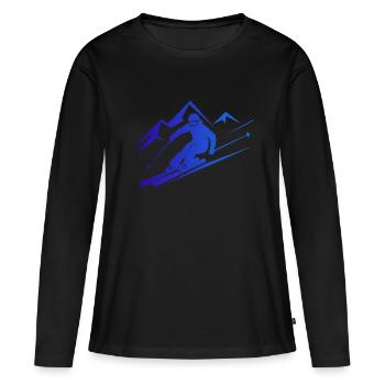 Skieurs Ski Hiver Vacances d’hiver Sports d’hiver - T-shirt manches longues Premium bio Femme - noir - Devant - Julia (174cm)