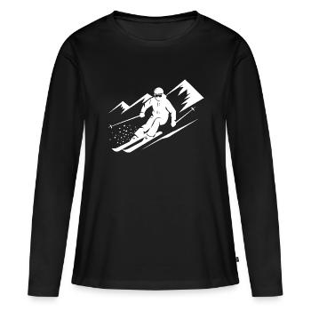 Skieurs Ski Hiver Vacances d’hiver Sports d’hiver - T-shirt manches longues Premium bio Femme - noir - Devant - Julia (174cm)