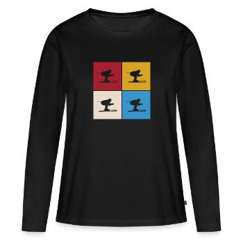 Skieurs Ski Hiver Vacances d’hiver Sports d’hiver - T-shirt manches longues Premium bio Femme - noir - Devant - Julia (174cm)