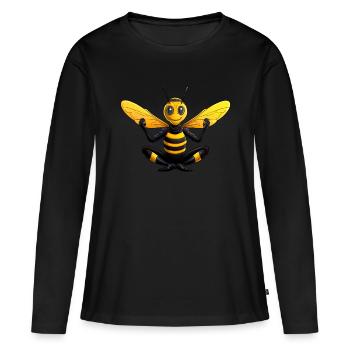 Yoga de la guêpe - T-shirt manches longues Premium bio Femme - noir - Devant - Julia (174cm)