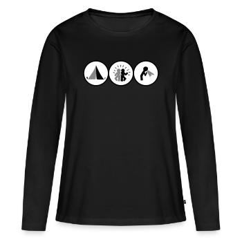 Festival - T-shirt manches longues Premium bio Femme - noir - Devant - Julia (174cm)