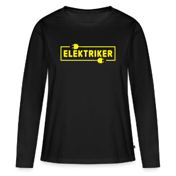 Elektriker - Frauen Premium Bio Langarmshirt - Schwarz - Vorne - Julia (174cm)
