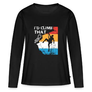 I'd climb that - hiking climbing gift - Frauen Premium Bio Langarmshirt - Schwarz - Vorne - Julia (174cm)