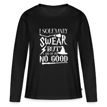 I solemnly swear but i am up to no good - T-shirt manches longues Premium bio Femme - noir - Devant - Julia (174cm)
